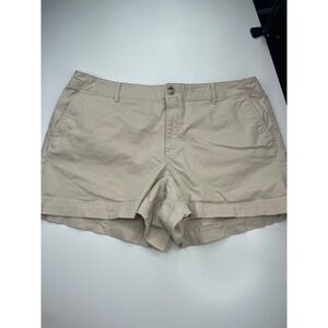 Loft The Monroe 4 Inch Chino Shorts Womens 18 Curvy Tan Khaki Cotton Stretch